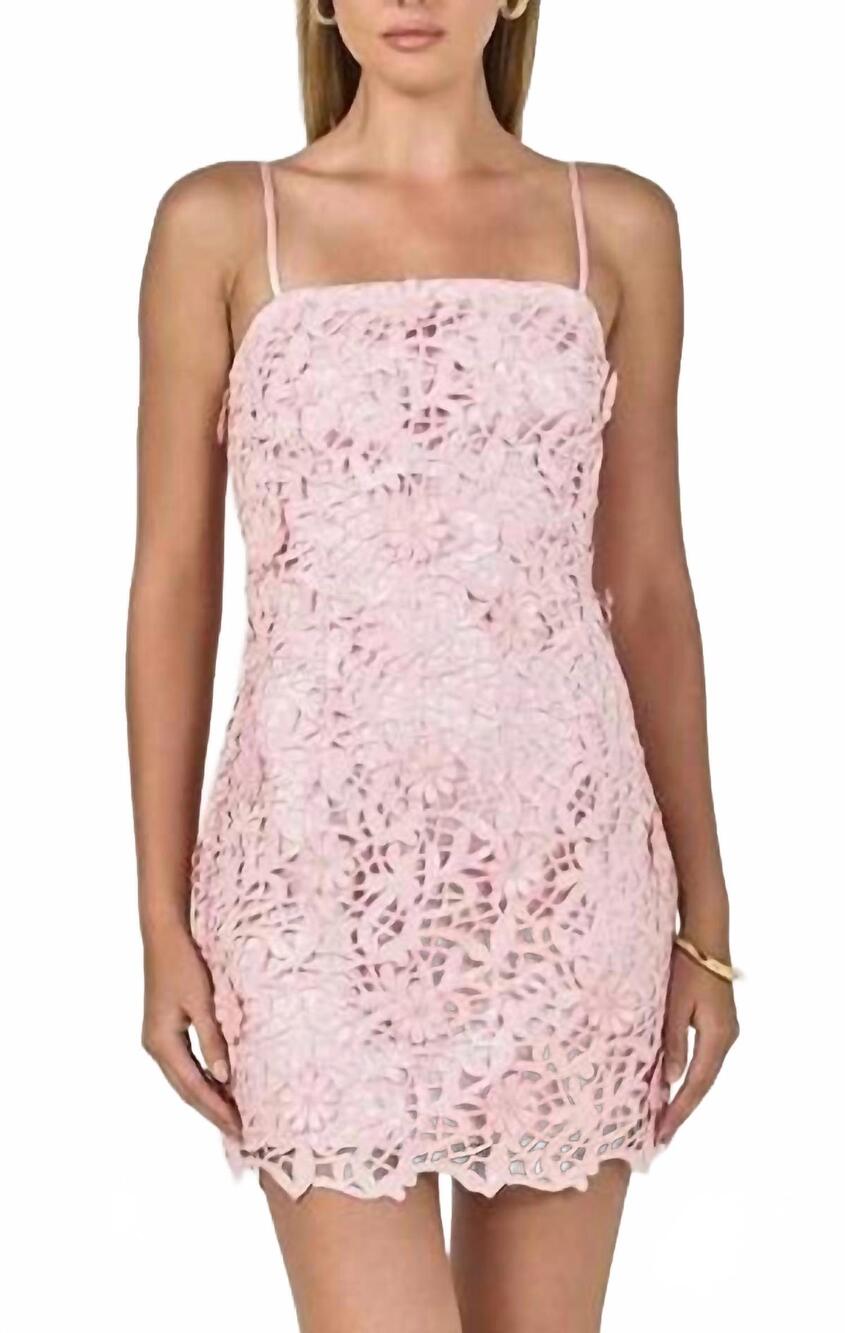 NEW ENDLESS ROSE sequin lace mini dress in pink